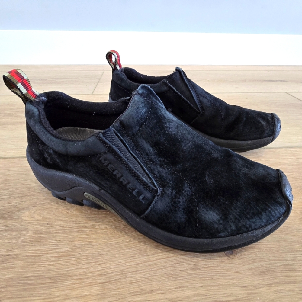 MERRELL Women's Size US 7 Jungle Moc Midnight Shoes Black Hiking Slip-on